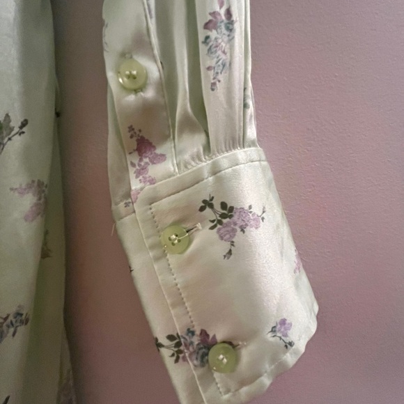 Ganni Light Green Floral Long Sleeve Dress - Picture 6 of 12